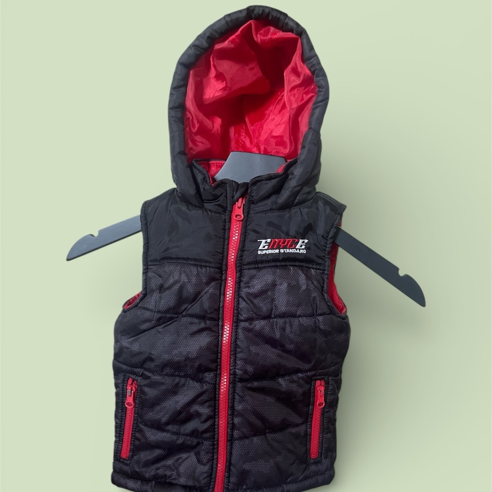 Enyce Red and Black Boys Hooded Vest